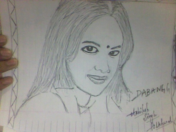 Pencil Sketch of Sonakshi Sinha - DesiPainters.com
