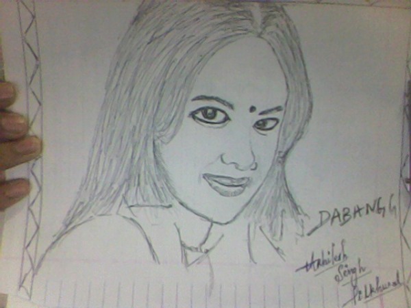 Pencil Sketch of Sonakshi Sinha