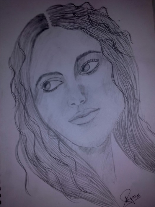 Pencil Sketch of Natalie Portman - DesiPainters.com