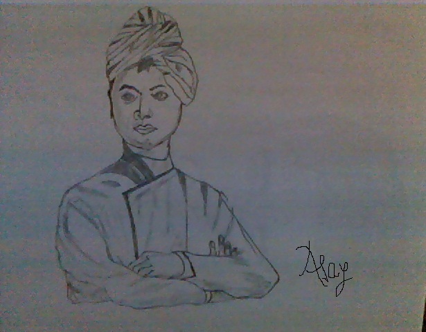  Pencil Sketch of Swami Vivekananda DesiPainters.com