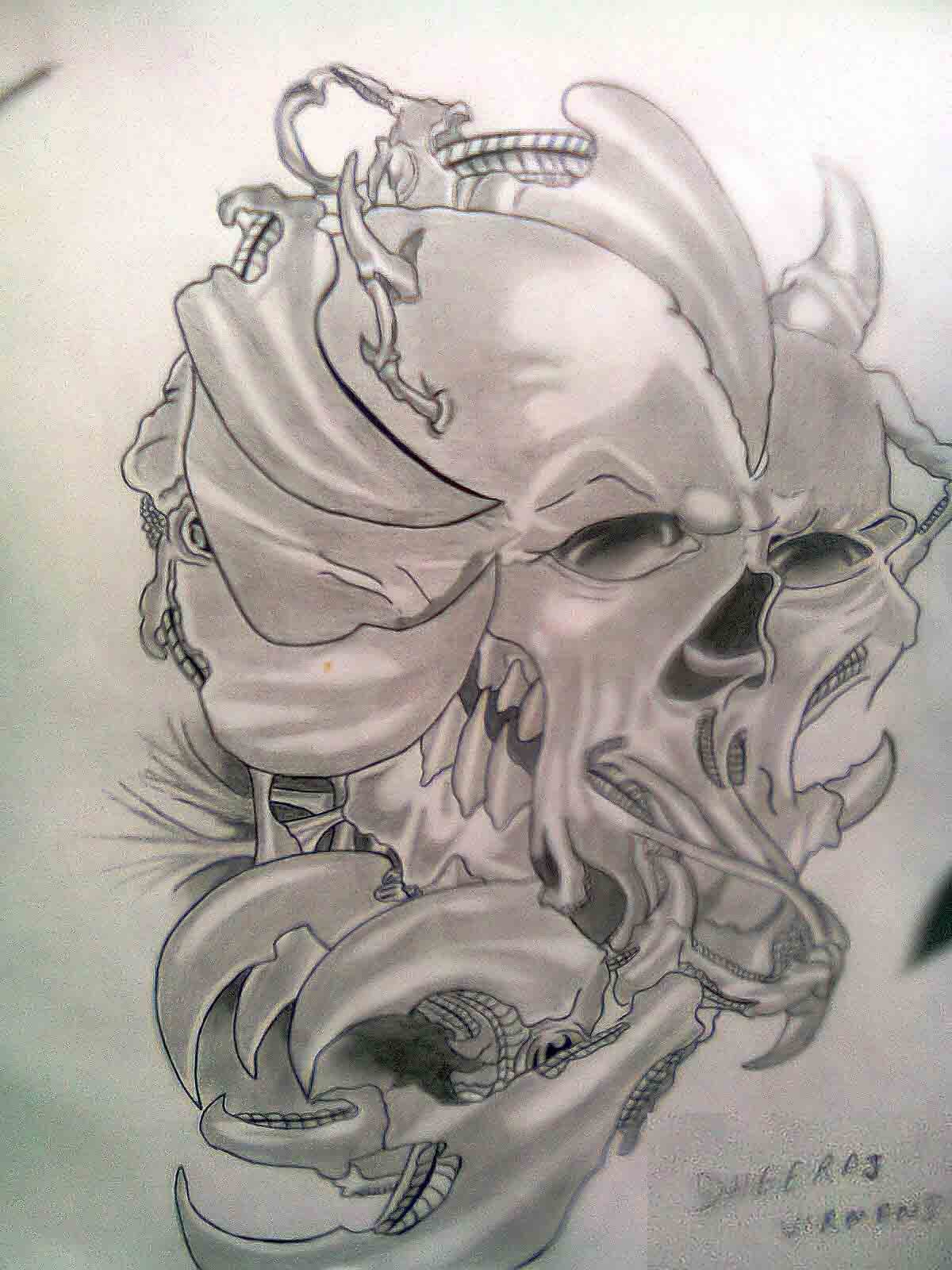 Pencil Sketch of A Skull | DesiPainters.com
