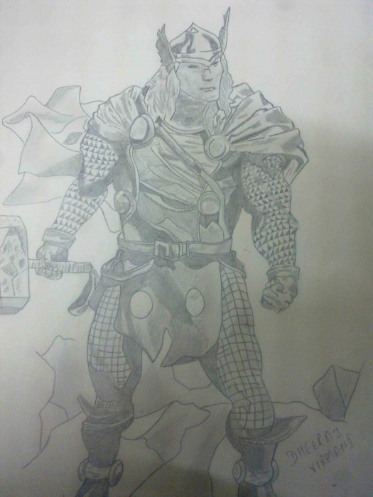 Pencil Sketch of Thor