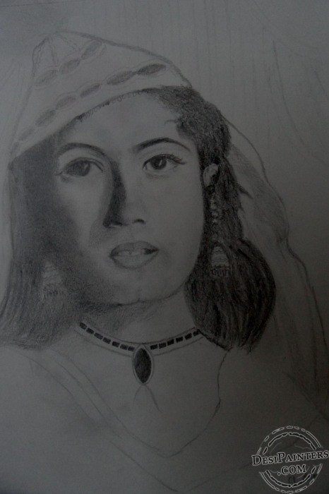 Pencil Sketch of Madhubala - DesiPainters.com