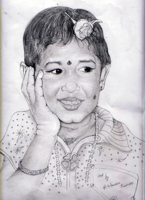 Pencil Sketch of Cute Baby - DesiPainters.com