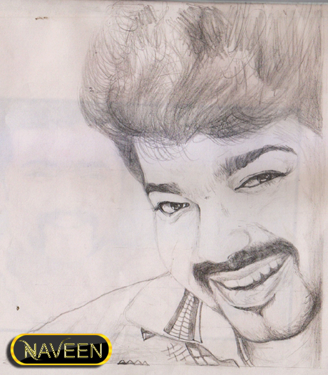 Pencil Sketch of Vijay - DesiPainters.com