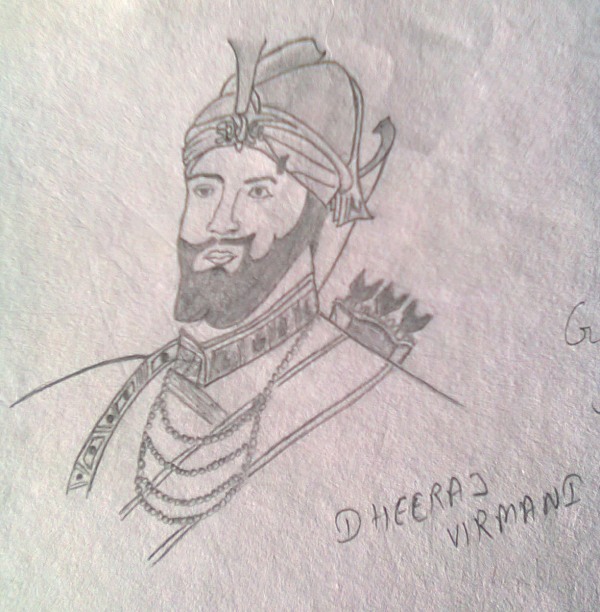 Pencil Sketch of Guru Gobind Singh Ji - DesiPainters.com