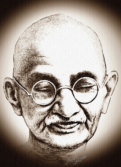 Mahatma Gandhi Mixed Painting - DesiPainters.com