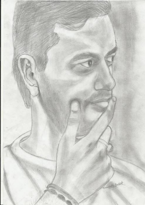 Pencil Sketch of Er. Ashish nautiyal - DesiPainters.com