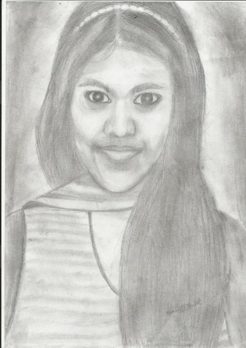 Pencil Sketch of Miss Gayatri Kshetree - DesiPainters.com