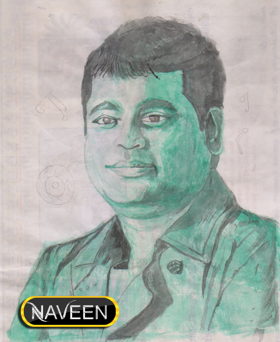 Pencil Sketch of A R Rahman - DesiPainters.com