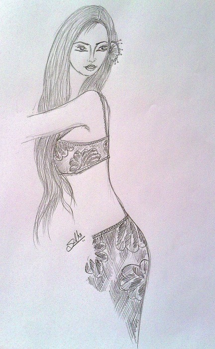 Beautiful Girl Pencil Sketch - DesiPainters.com