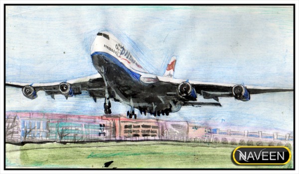 Acryl Painting of Aeroplane - DesiPainters.com
