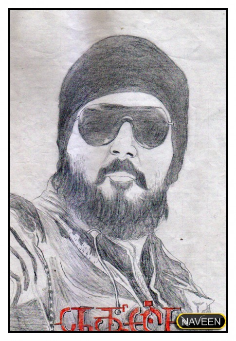 Ajith Kumar Pencil Sketch - DesiPainters.com