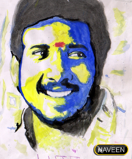 Watercolor Painting of Bharath - DesiPainters.com