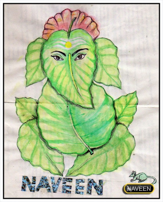Leaf Ganesh - DesiPainters.com