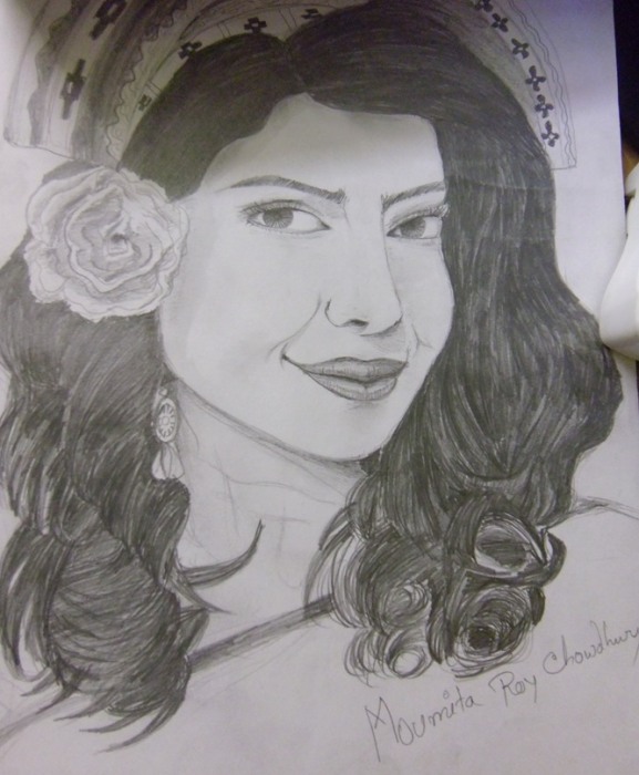 Pencil Sketch of Priyanka Chopra - DesiPainters.com