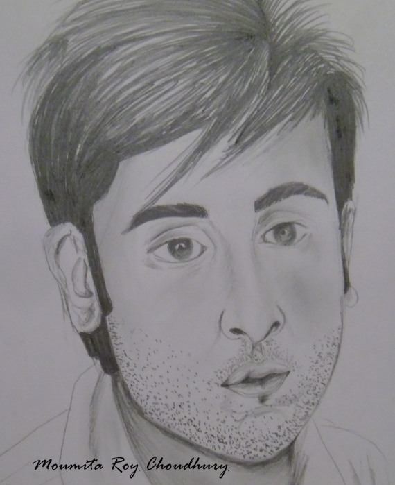 Pencil Sketch of Ranbir Kapoor - DesiPainters.com