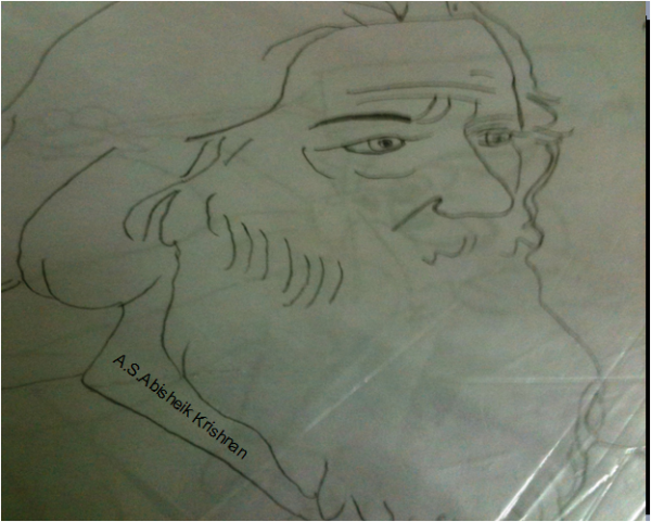 Rabindranath Tagore Sketch - DesiPainters.com