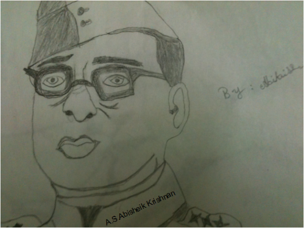 Subash Chandra Bose Sketch