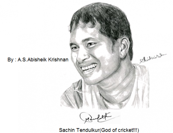 Sachin Tendulkar Sketch - DesiPainters.com