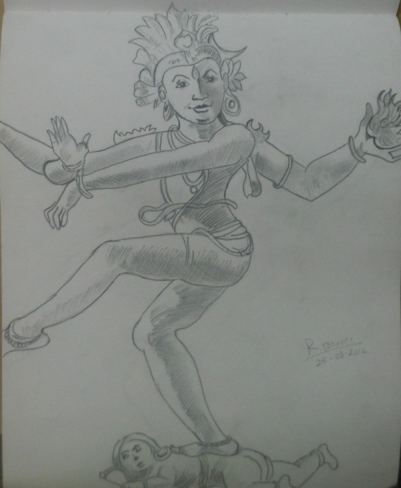 Pencil Sketch of The Natraj - DesiPainters.com