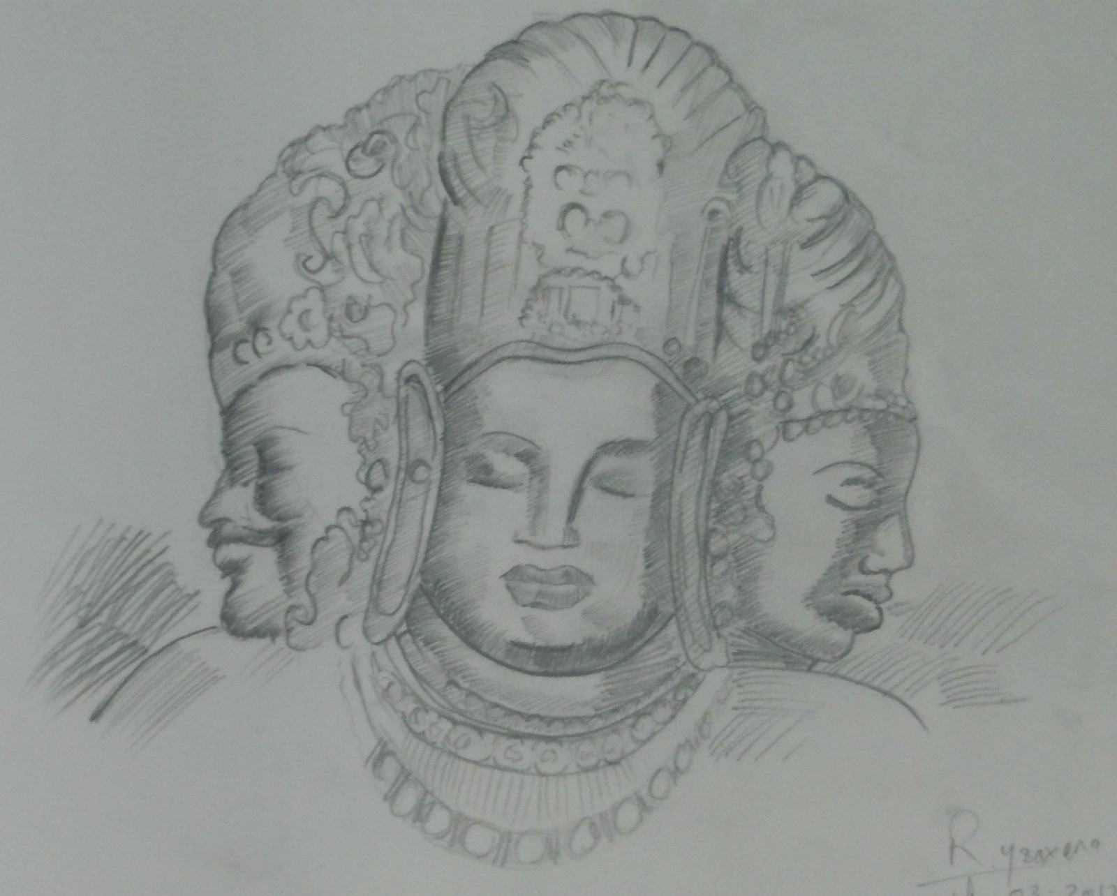 Showpieces & Idols | Lord Shiva Pencil Drawing | Freeup