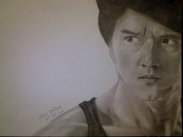 Pencil Sketch Of Jackie Chan - DesiPainters.com