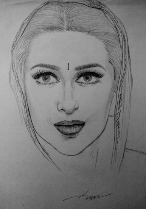 Pencil Sketch of Karishma - DesiPainters.com