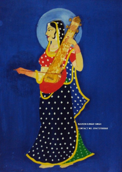 Watercolor Painting of Meera Ji - DesiPainters.com