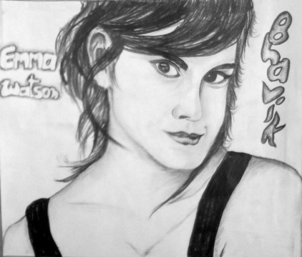 Pencil Sketch of Emma Watson - DesiPainters.com
