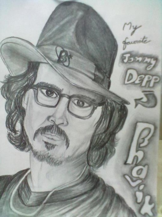 Johnny Depp Pencil Sketch - DesiPainters.com