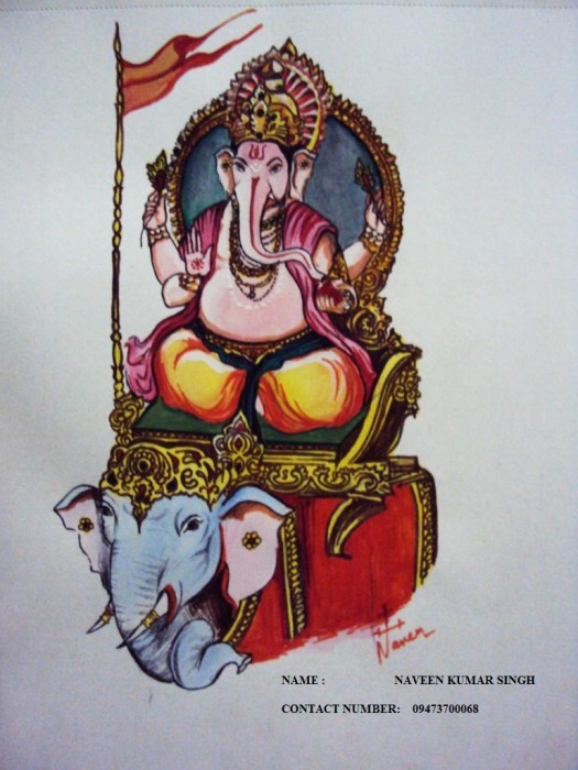 Om Ganeshaya Namah - DesiPainters.com