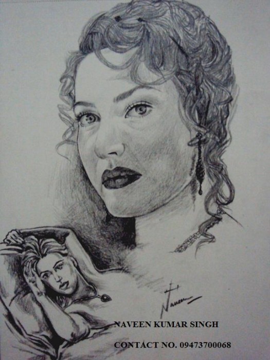 Pencil Sketch of Kate Winslet