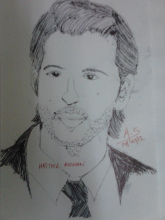 Hrithik Roshan Sketch - DesiPainters.com