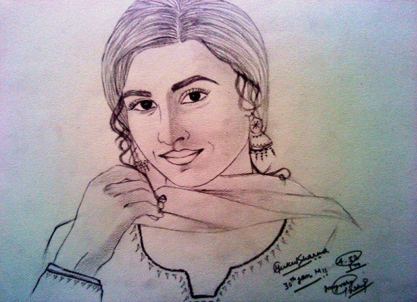 Pencil Sketch of Vidya Balan - DesiPainters.com