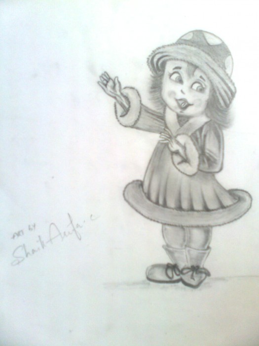 Lovely Baby Doll Pencil Sketch - DesiPainters.com