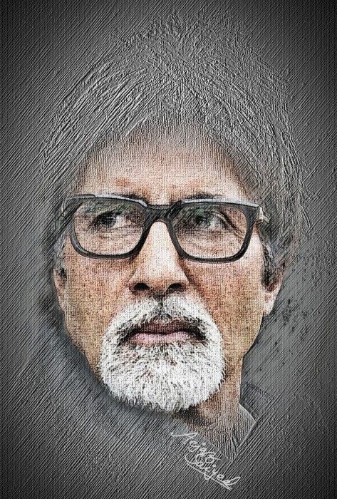 Digital Painting Of Amitabh Bachchan - DesiPainters.com
