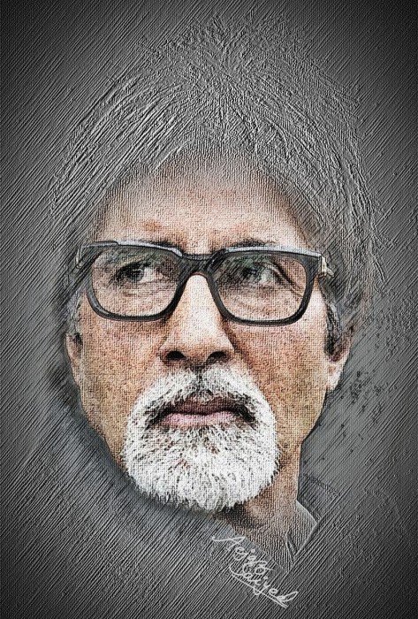 Digital Painting Of Amitabh Bachchan 