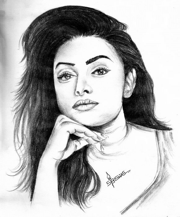 Pencil Sketch of Sushmita Sen - DesiPainters.com