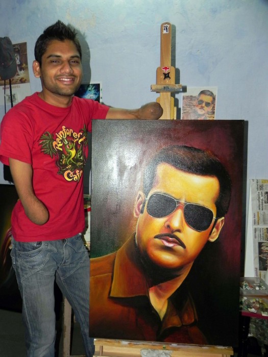 Dhaval With Salman Khan Painting