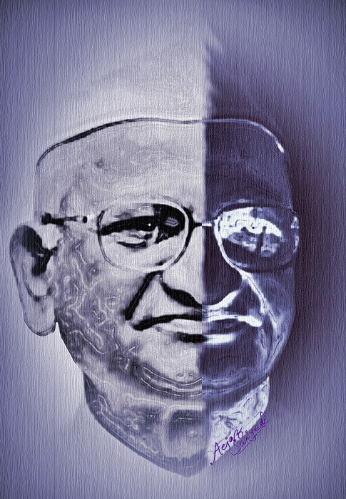 Oil Painting Of Anna Hazare Ji