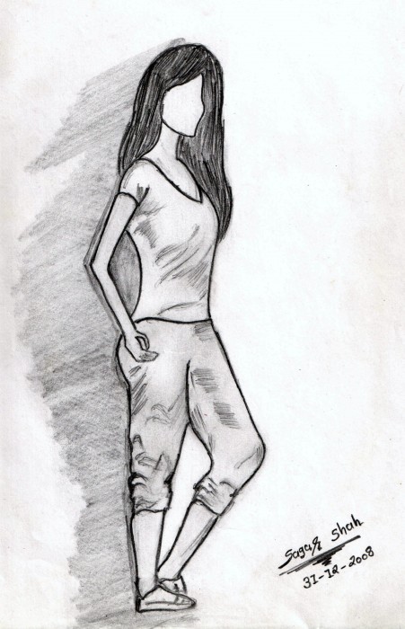 Pencil Sketch of Princy - DesiPainters.com