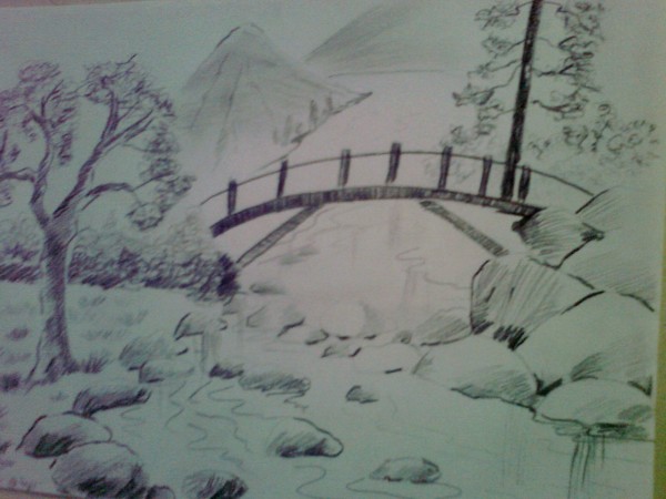 Pencil Sketch Of Natural View - DesiPainters.com
