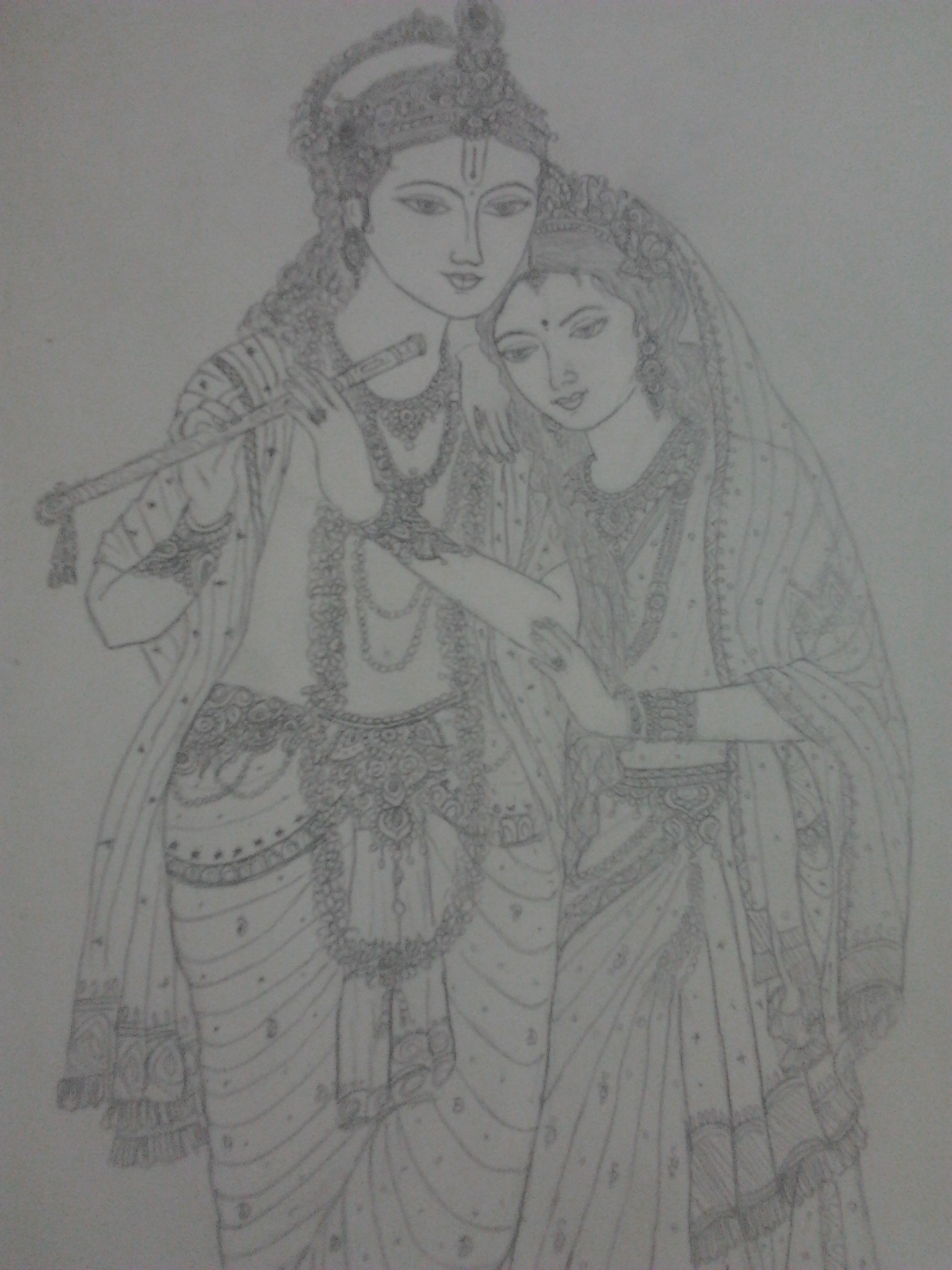 Krishna Drawing & Radha Krishna Drawing Ideas in 2023