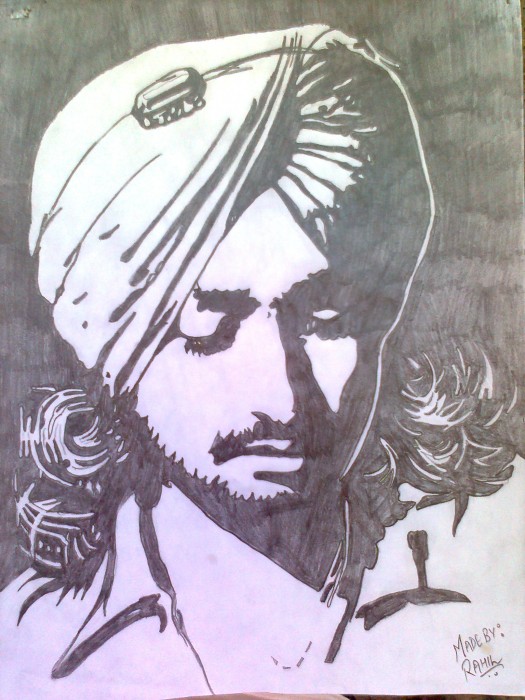 Awesome Pencil Sketch Of Satinder Sartaj - DesiPainters.com