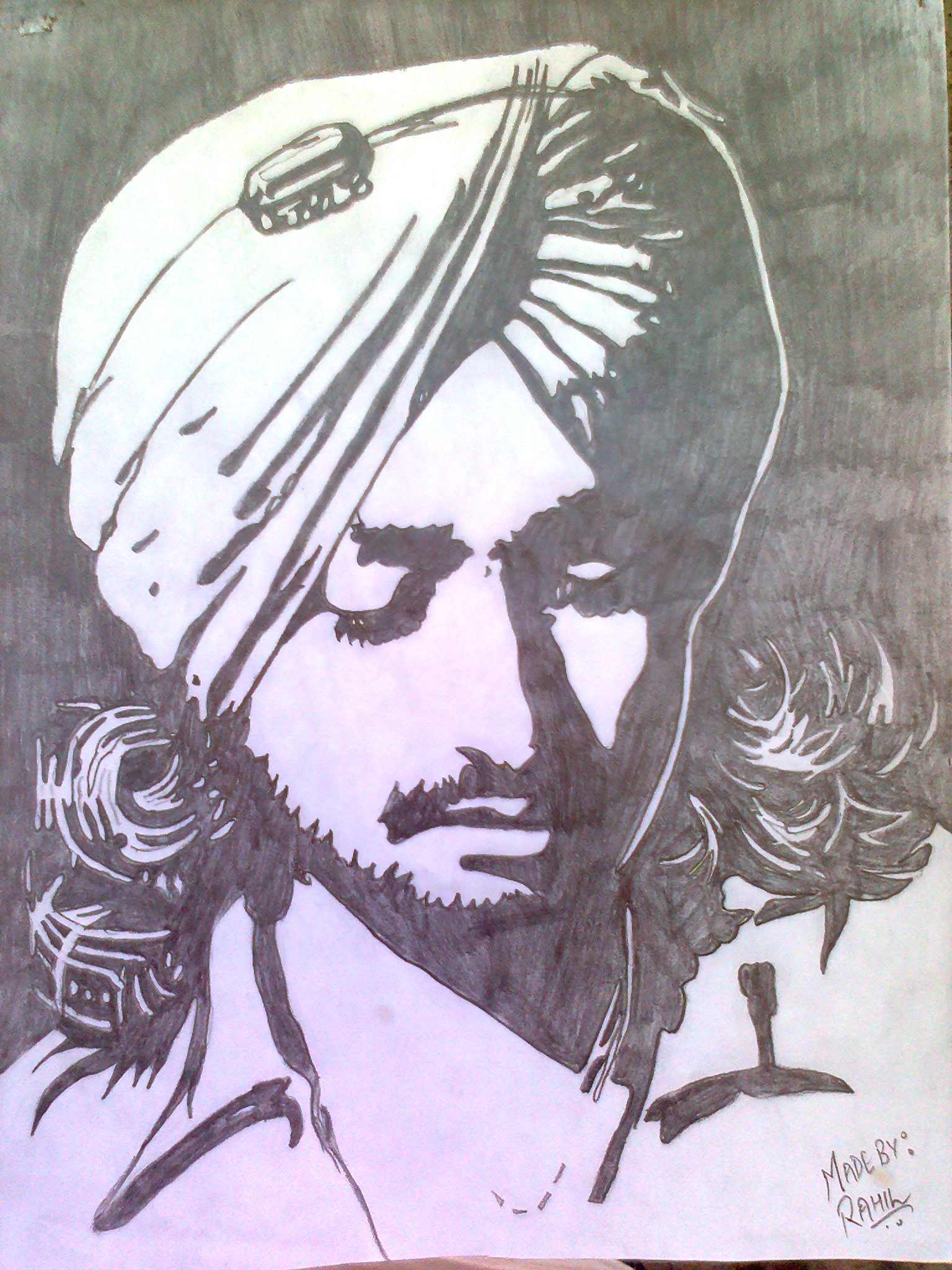 Awesome Pencil Sketch Of Satinder Sartaj | DesiPainters.com
