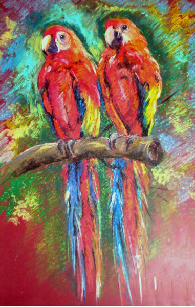 Lovable Pastel Painting By Rakesh Deb