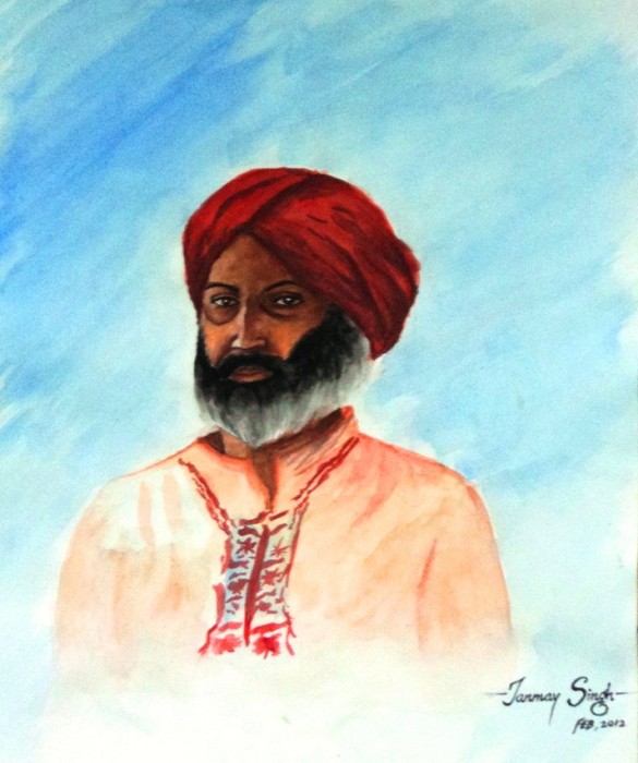 Watercolor Painting Of A Mature Man