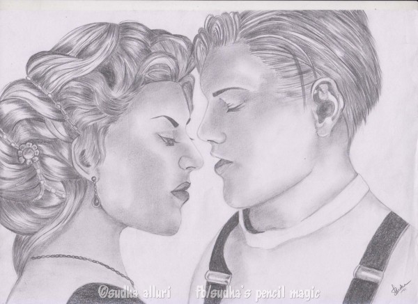 Pencil Sketch Of Jack and Rose - DesiPainters.com