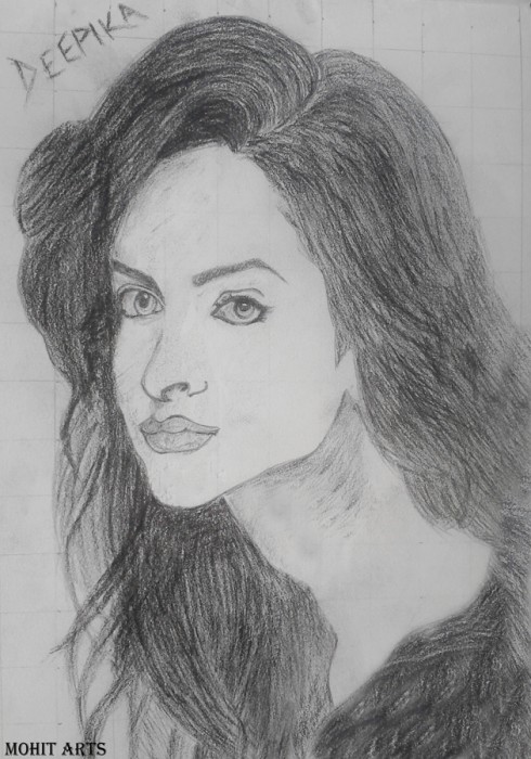 Pencil Sketch Of Bollywood Actress Deepika Padukone - DesiPainters.com